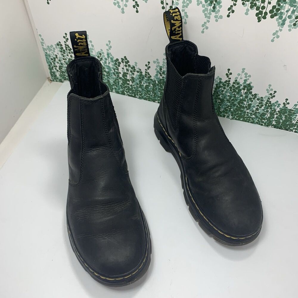 Dr. Marten’s Black Leather Pull-On Chelsea Mens Boots Size 9 US Or 42 EU - Picture 10 of 14
